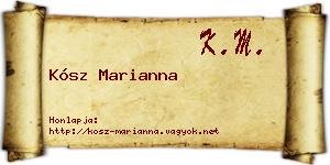 Kósz Marianna névjegykártya